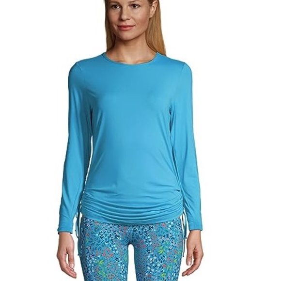 NWT Lands' End Women's Adjustable Swim Tee Tunic Rash Guard Size M $70 FLI167 - Picture 2 of 5